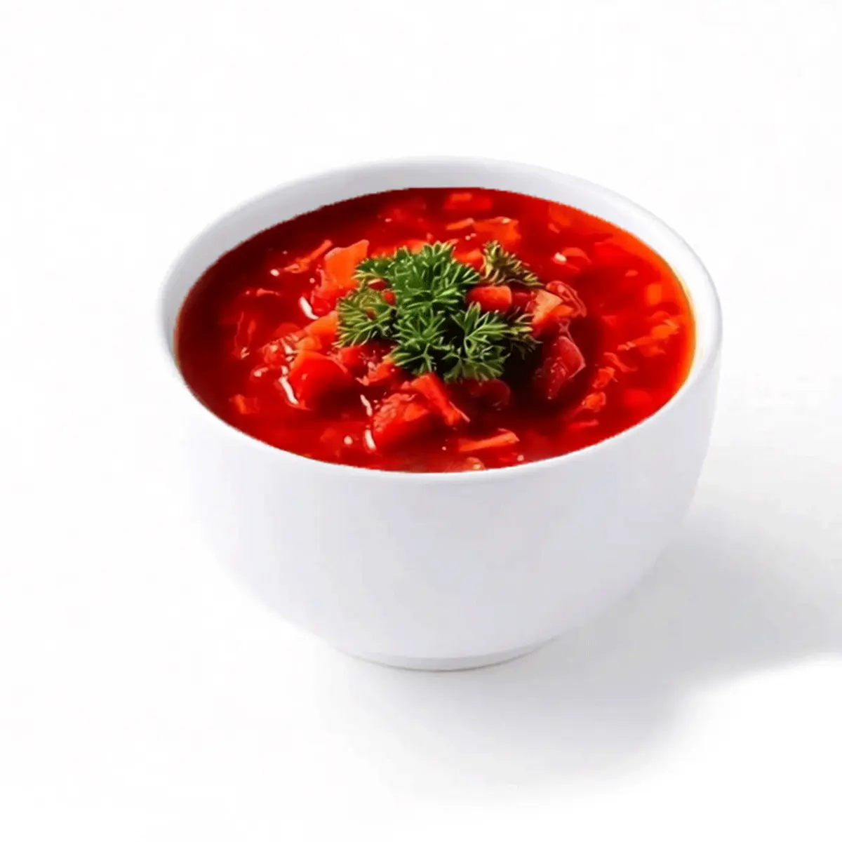 Борщ на говяжьем бульоне с запеченным куриным окороком