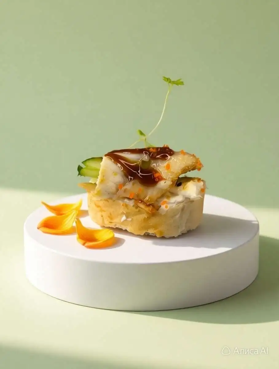 Кростини с угрем, творожным сыром и соусом "Унаги" 8 шт.