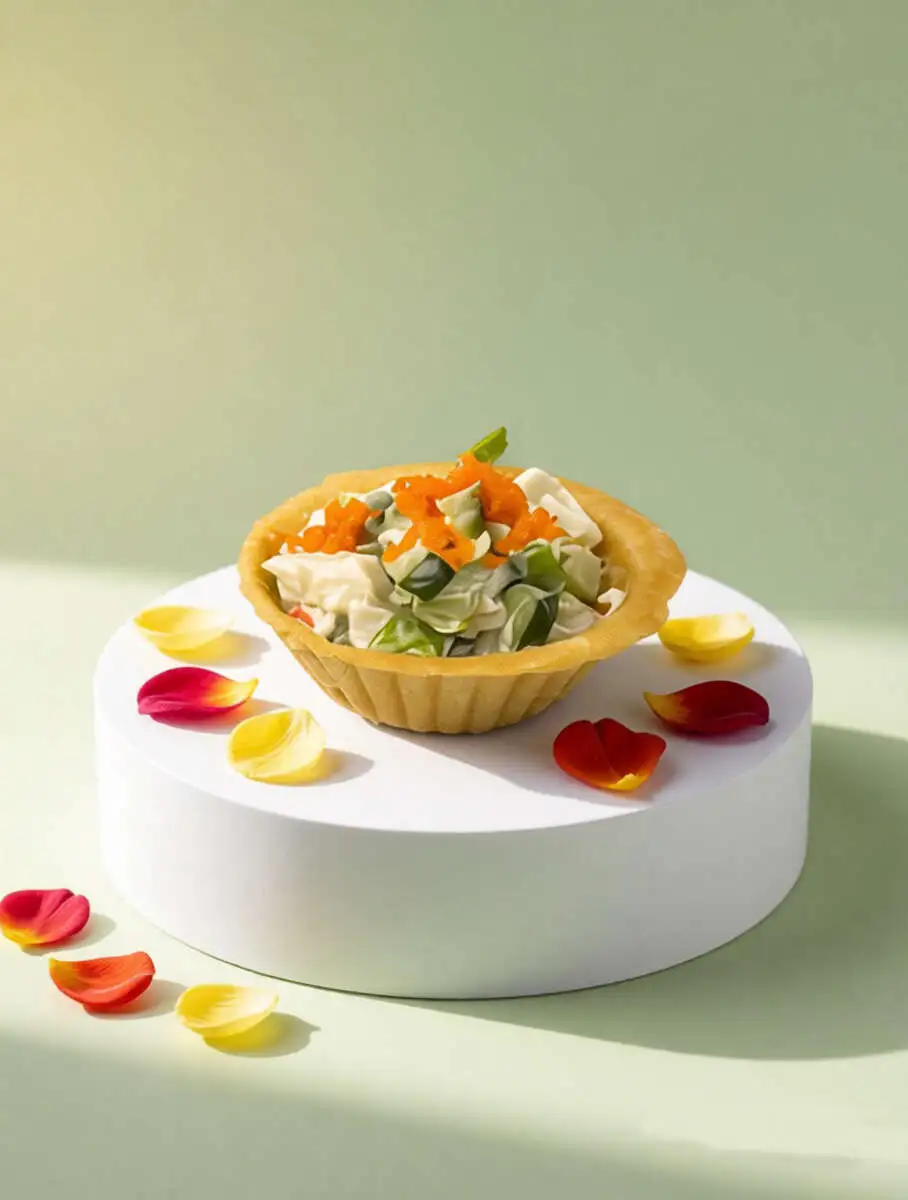 Тарталетки со снежным крабом и соусом "Cпайси" 8 шт.