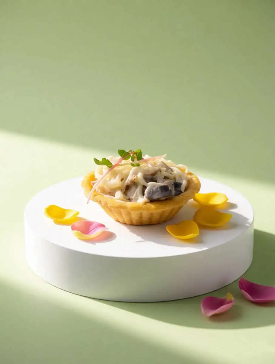 Тарталетки с жульеном из грибов, куриной грудки и сыром 8 шт.