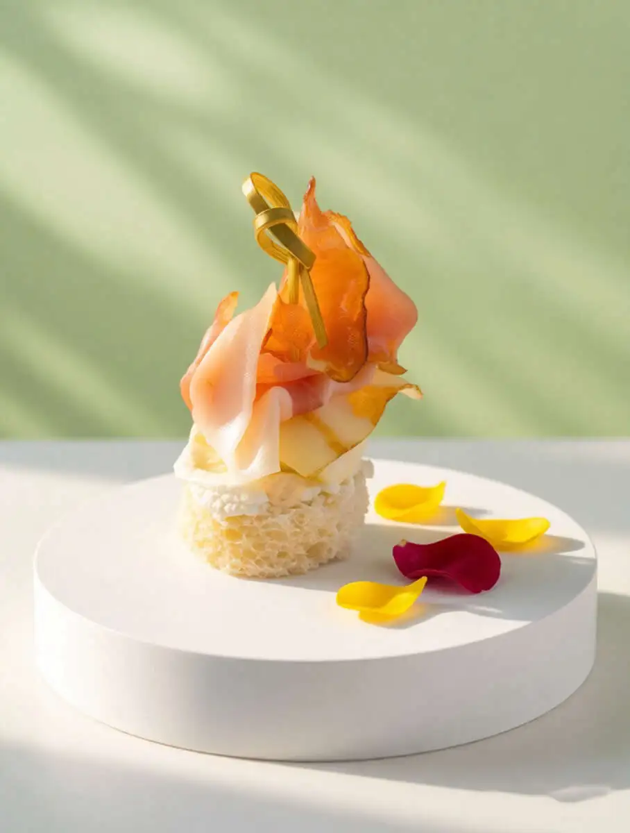 Канапе с пармской ветчиной, грушей и творожным сыром 8 шт.