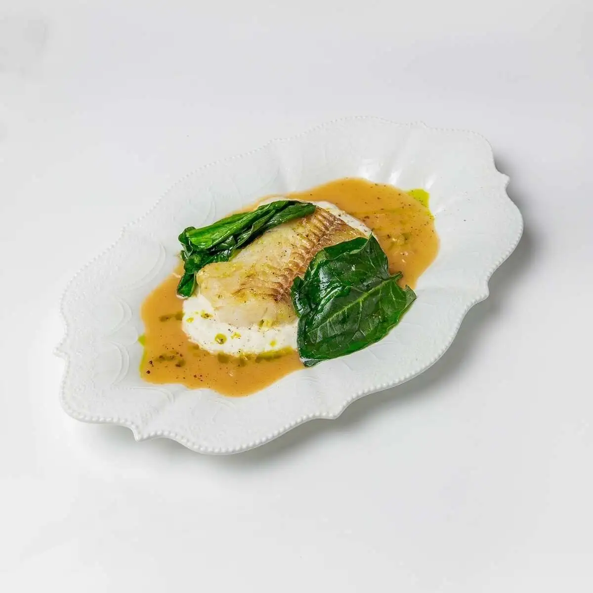 Треска с пюре из цветной капусты