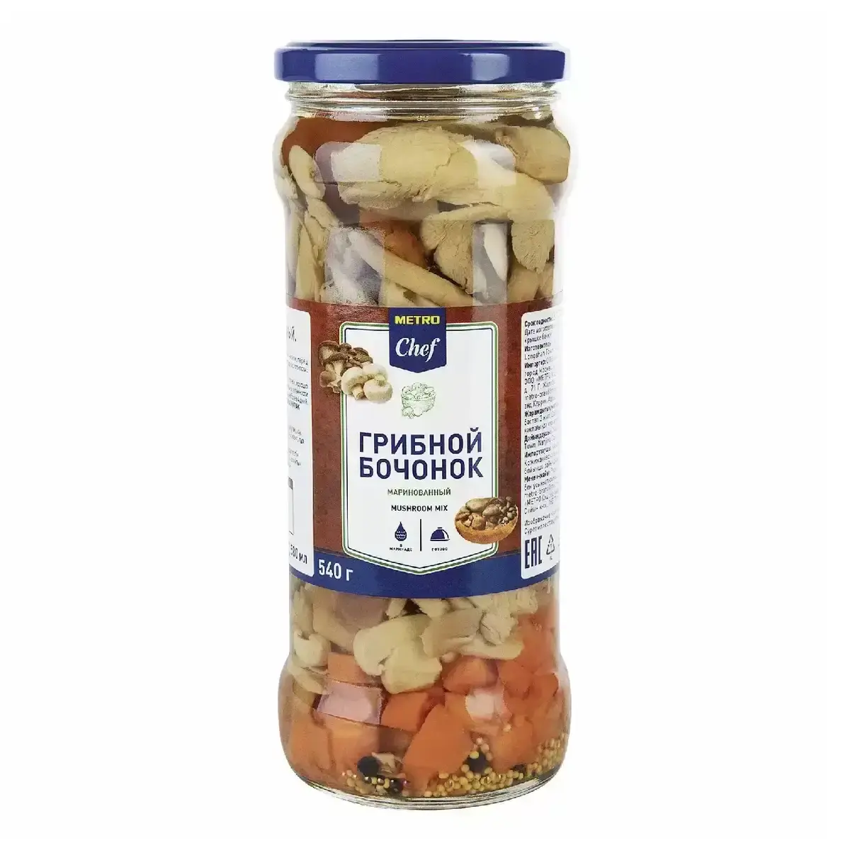 Ассорти Маринованных Грибов Метро Шеф 530гр