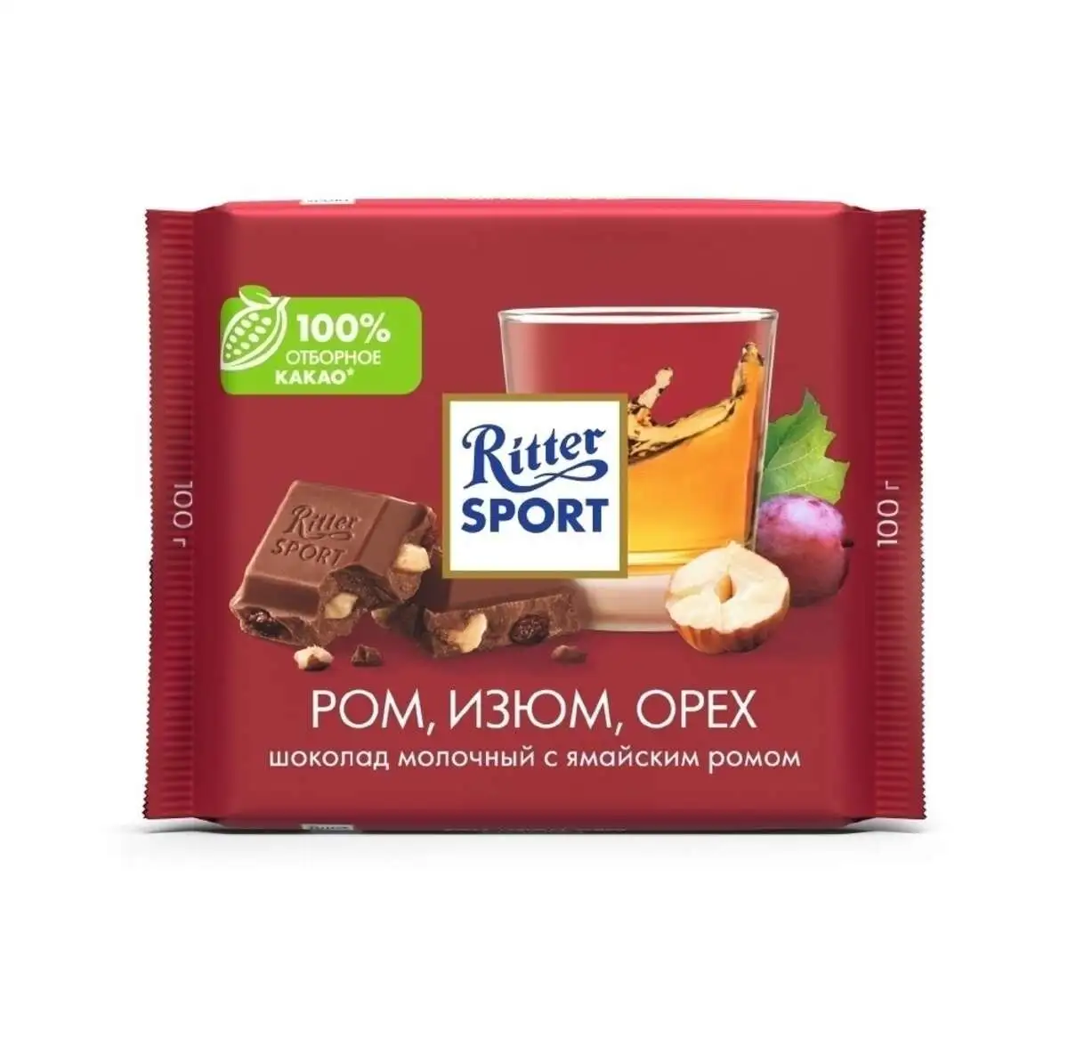 Шоколад Риттер Спорт РОМ/ИЗЮМ/ОРЕХ 100Г(м)