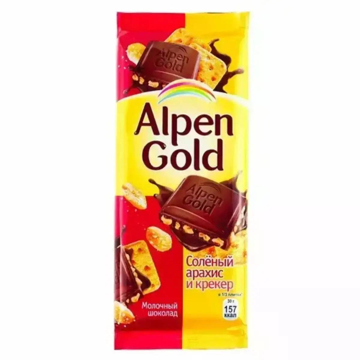 Шоколадный альпен гольд соленый арахис/крекер 85гр.(м)