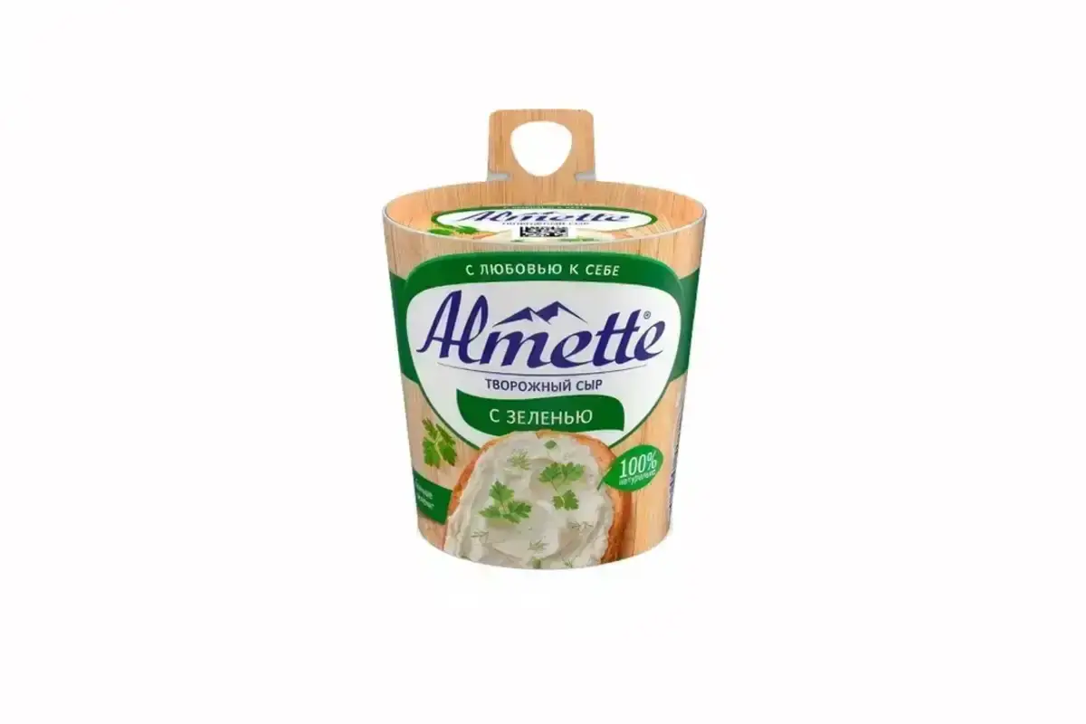 Сыр Альметте Творожный с Зеленью 150гр