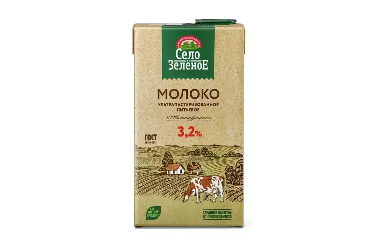 Молоко Село Зеленое 3,2% 0,95л