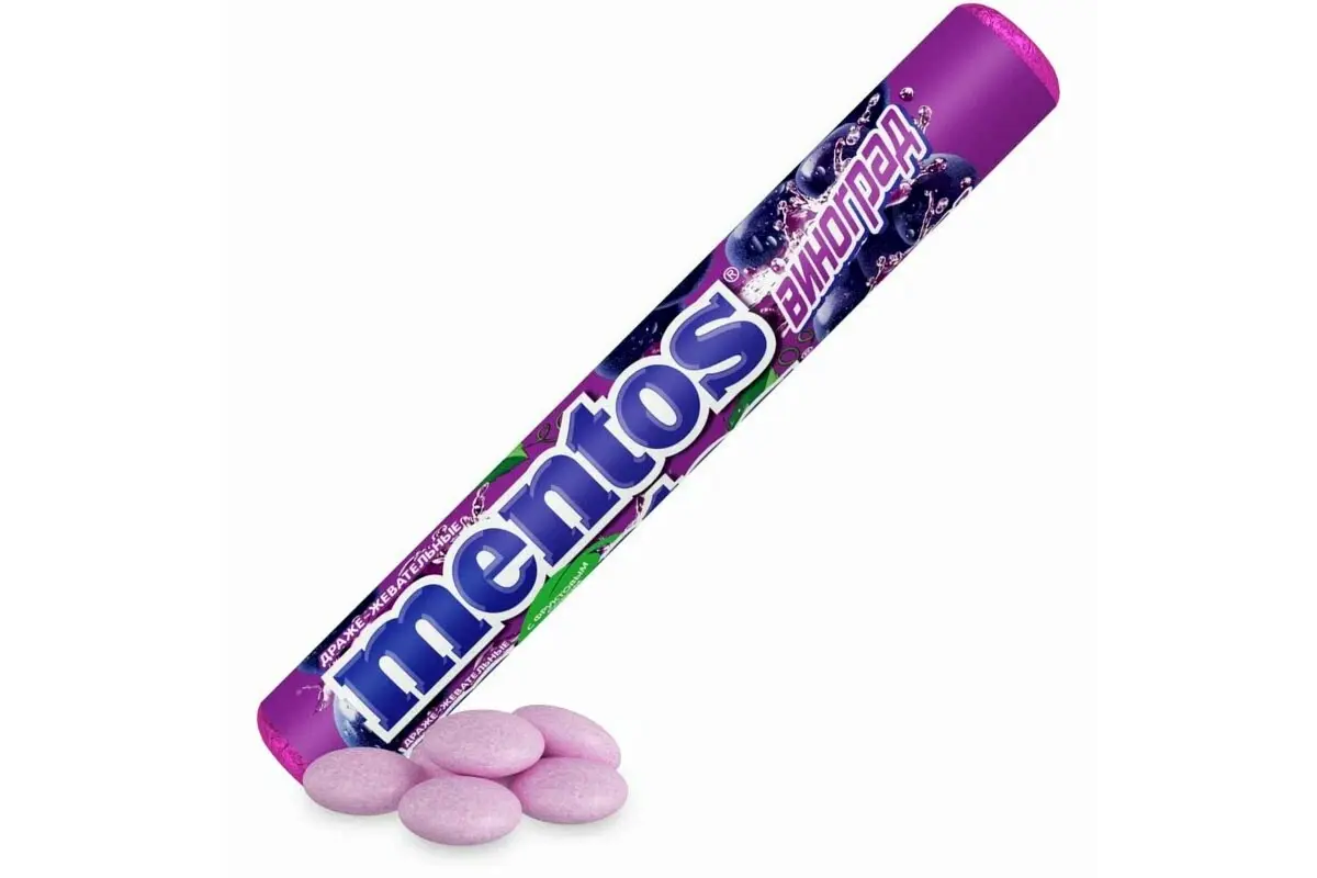 Жеват.Драже Ментос Виноград 37,5г(м)