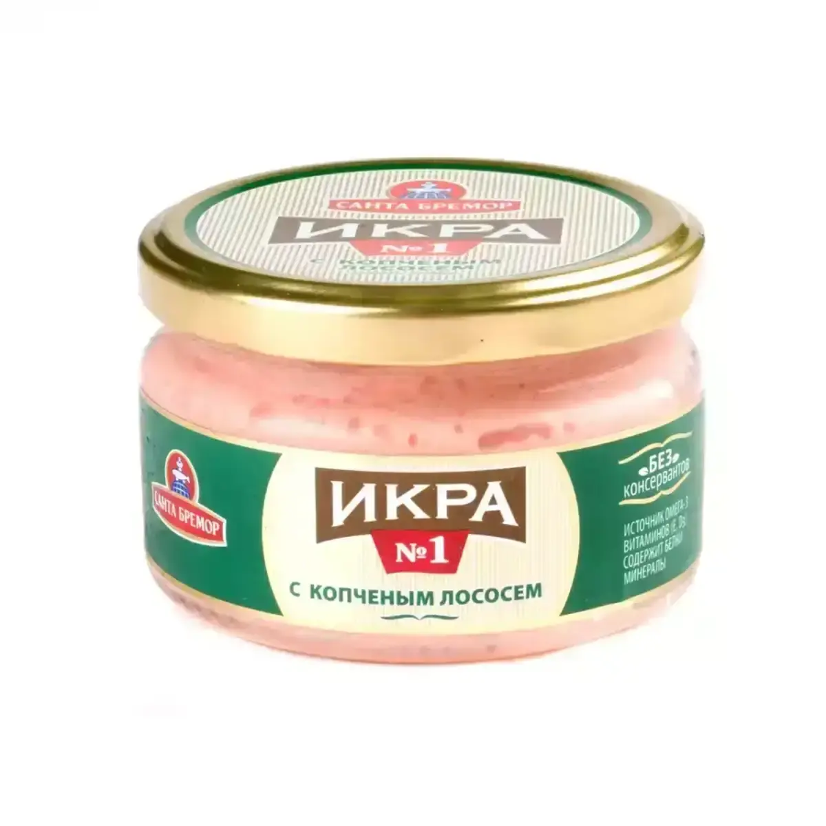 Икра Санта Бремор с Копченым Лососем 180г ст/б(м)