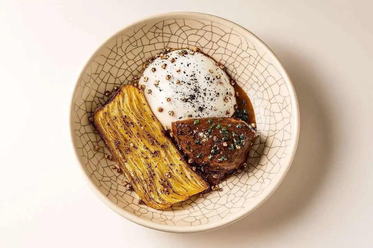 Говяжьи щечки с картофелем гратеном 