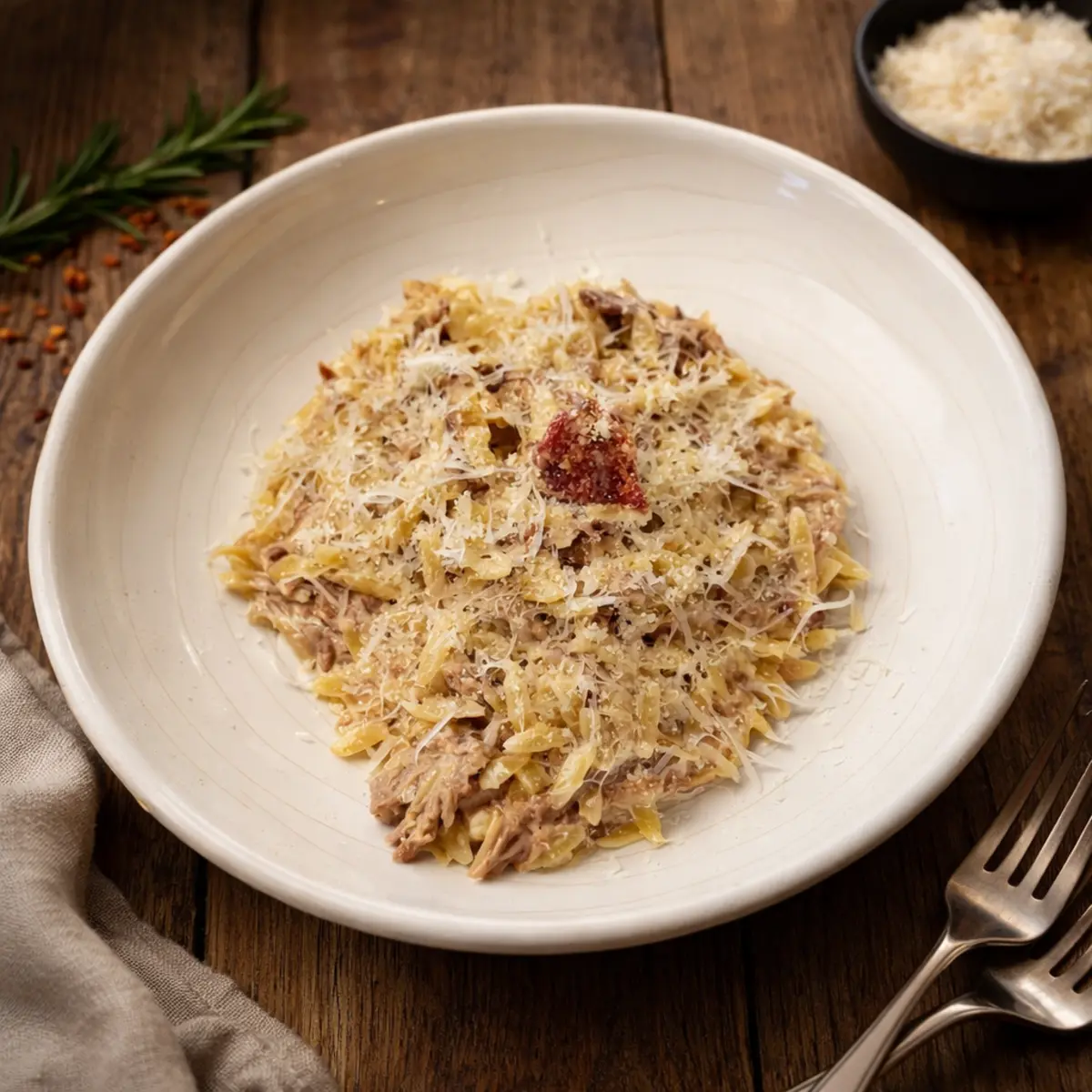 Паста Орзо с уткой