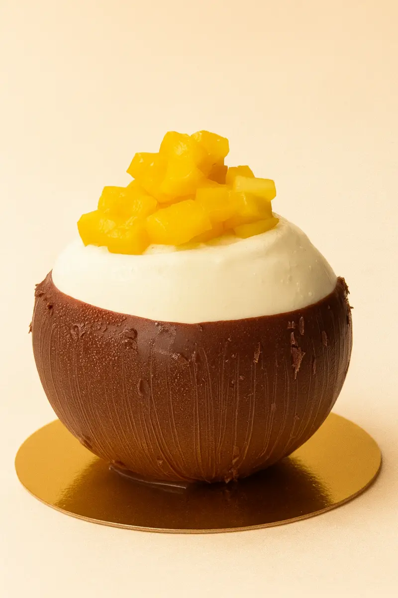 Пирожное Сфера Манго/Ваниль