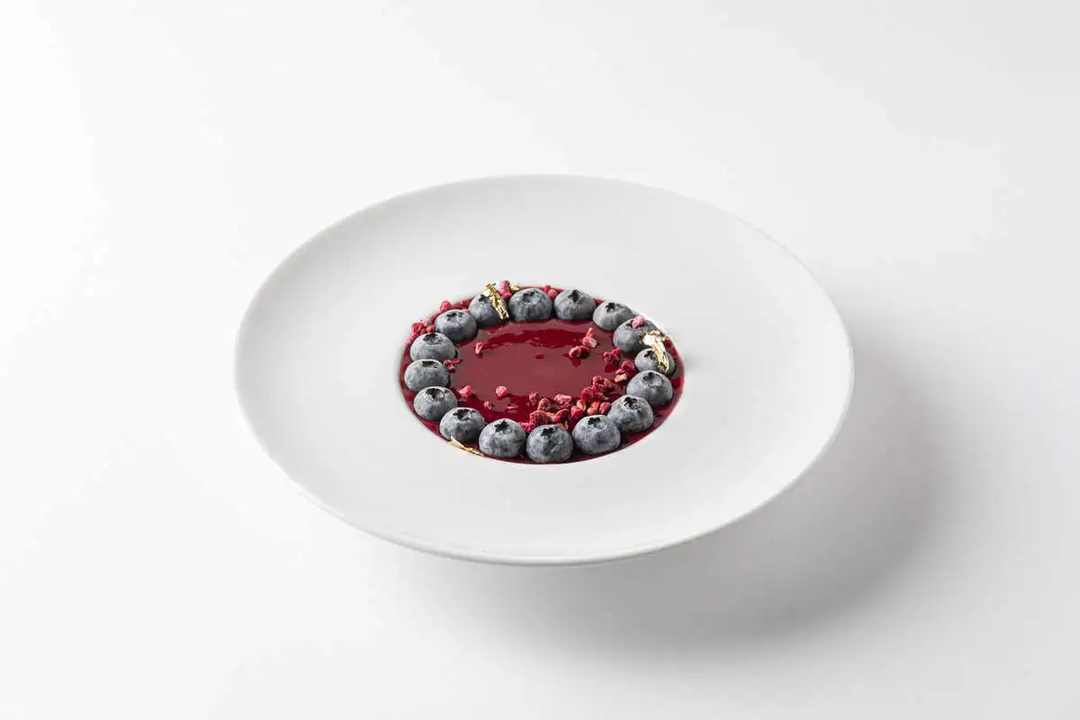 Панна-котта с голубикой