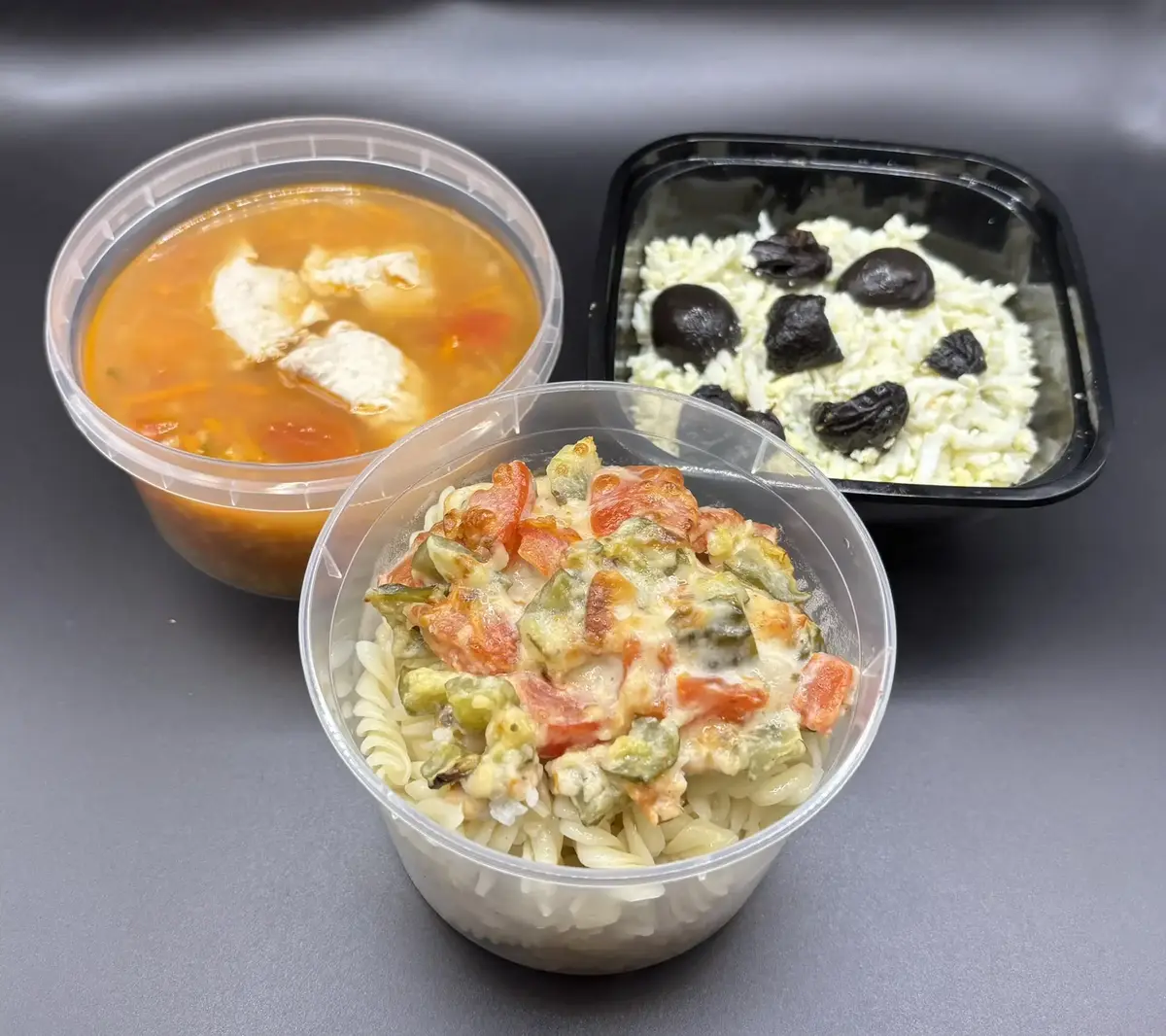 3 Чикен: Чёрный тюльпан, Томатный с курицей, Куриная фантазия с макаронами