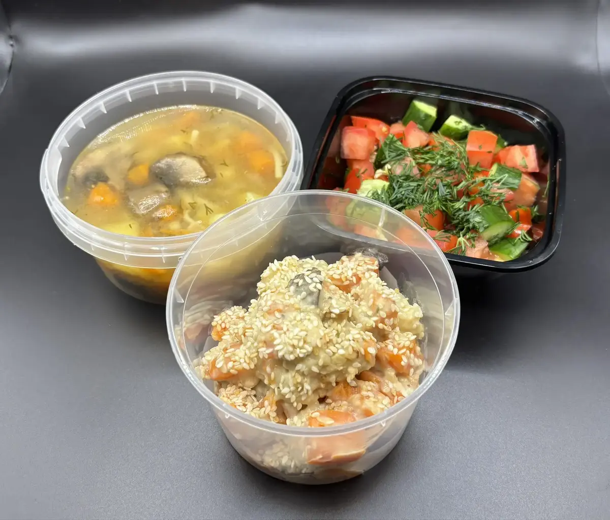 3 Гурман: Овощной с растительным маслом, Лапша грибная, Овощной соте в соусе