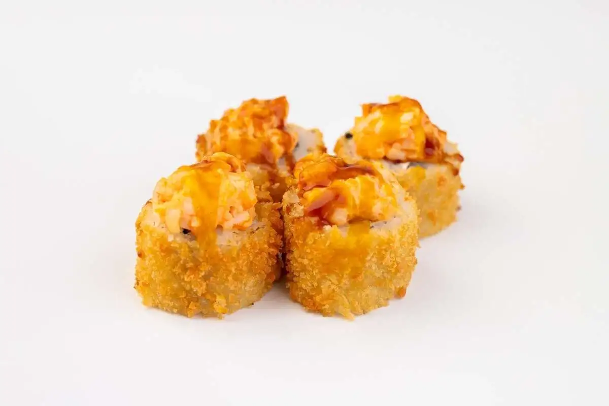 Мини-ролл «Кранч креветка» с манговым соусом