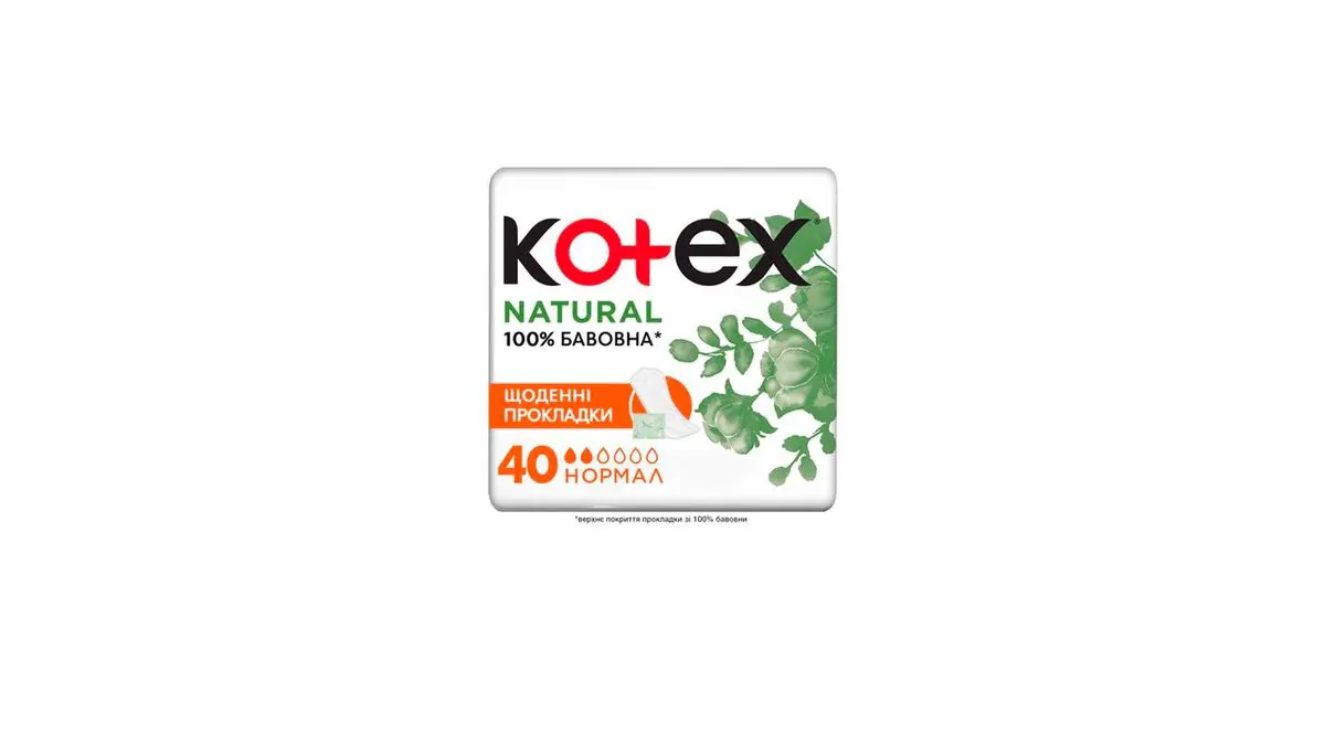 KOTEX LINERS NORMAL ORG 40X16
