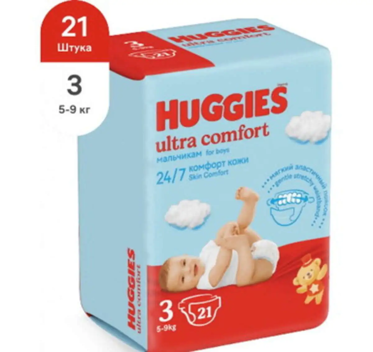 HUGGIES ULTRA COMFORT N-3 5-9 KG 21-ED 3543