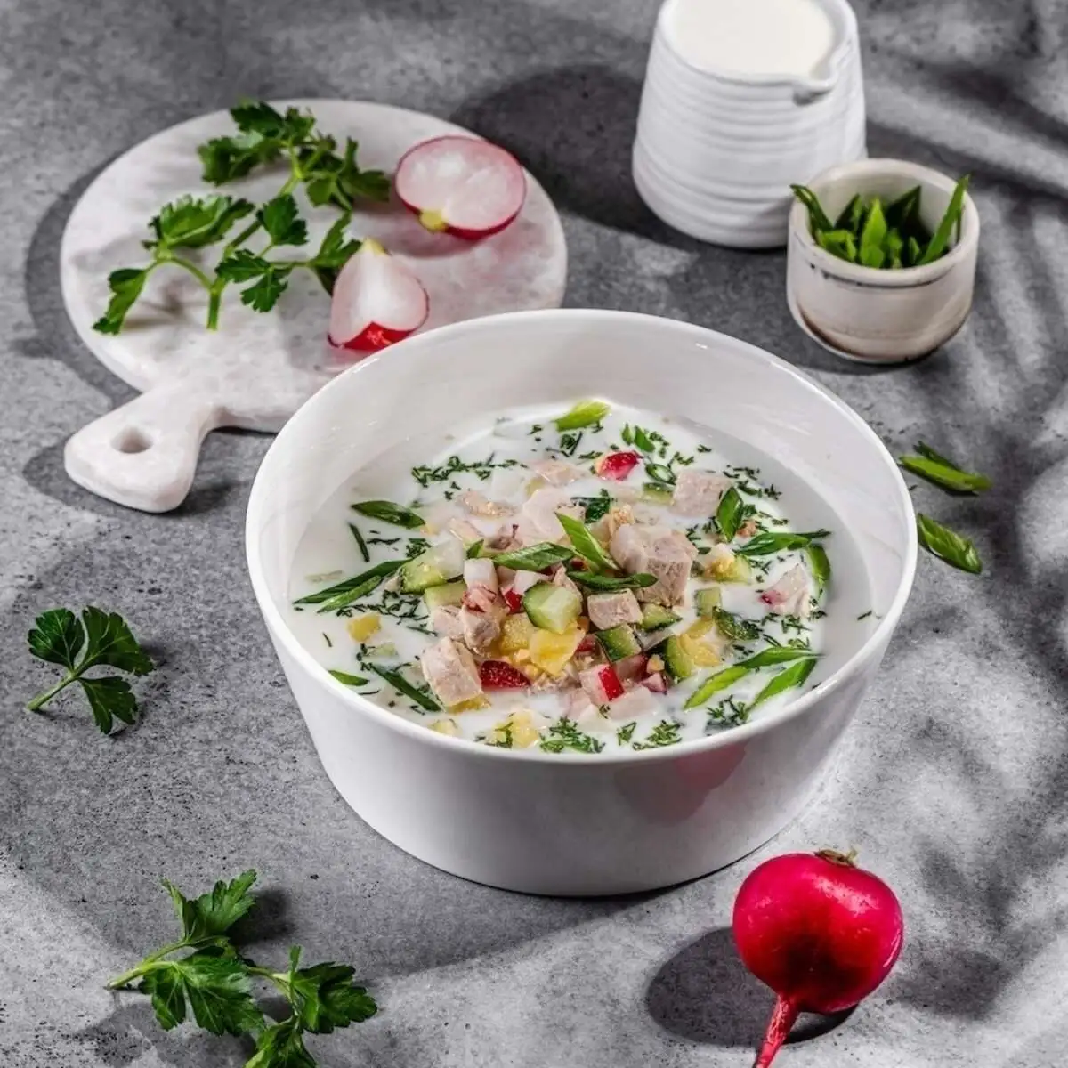 Окрошка с курицей