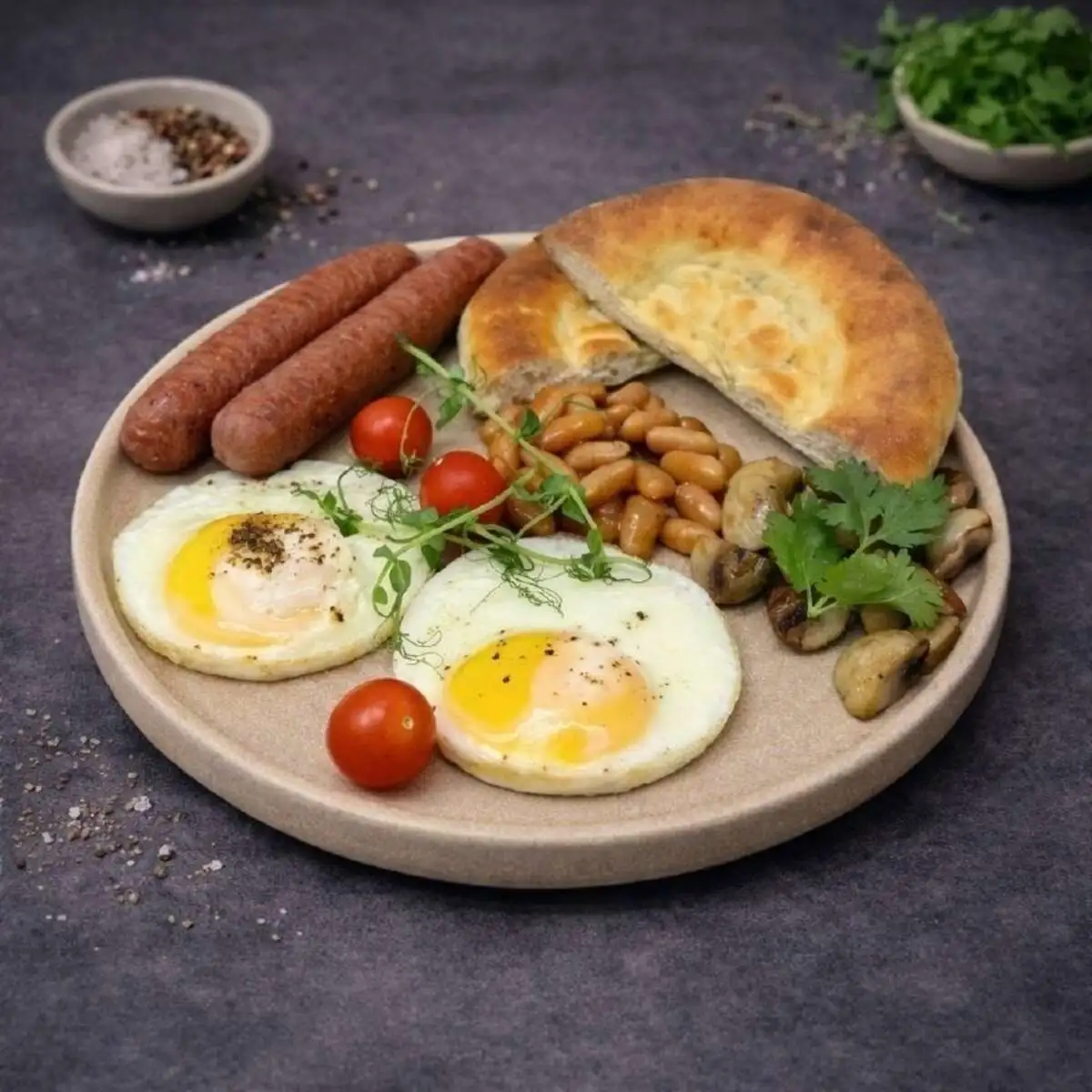 Английский завтрак с восточным хлебом