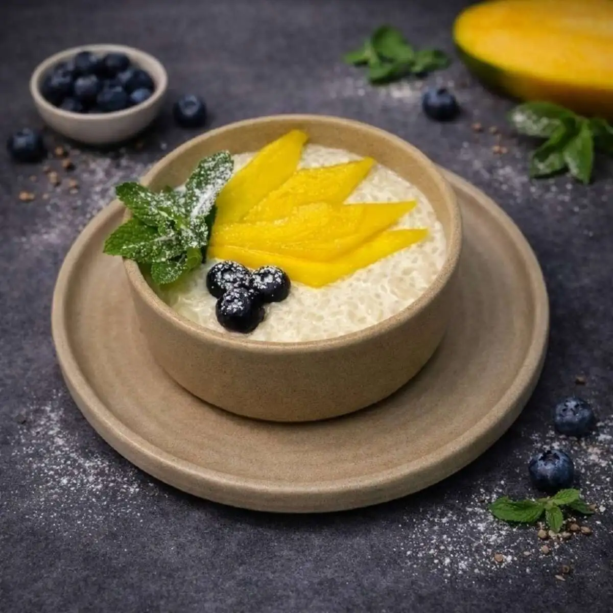 Рисовая каша с ягодами и фруктами