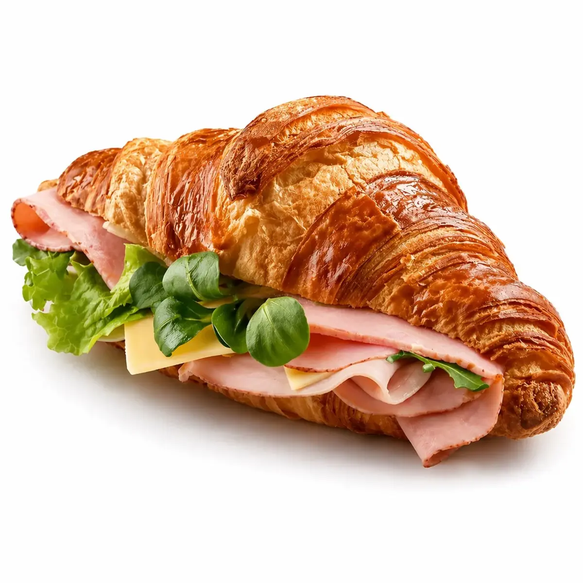 Круассан с карбонатом из коптильни и сыром