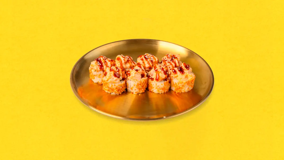 Запеченный ролл лосось 