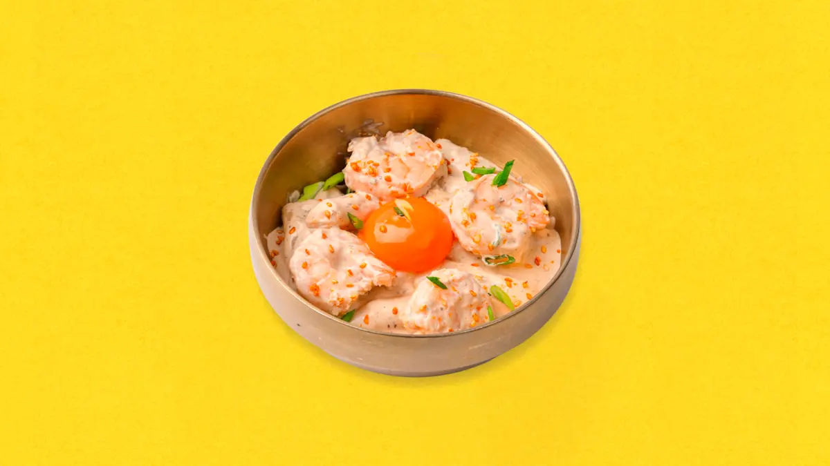 Трюфельные токпокки с креветкой