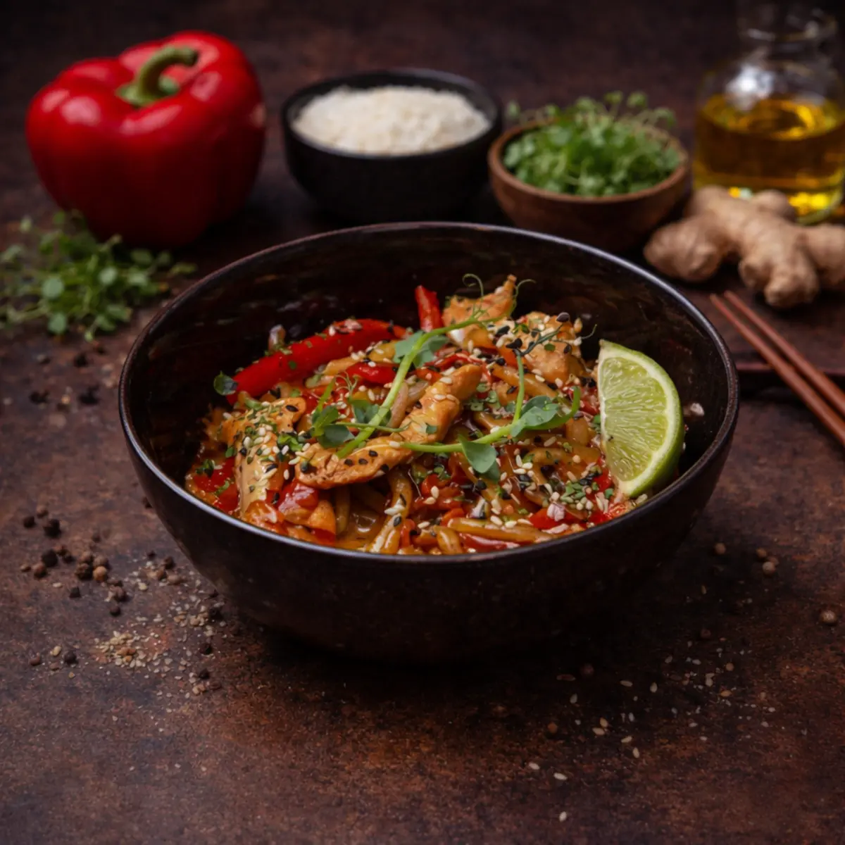 Wok с курицей