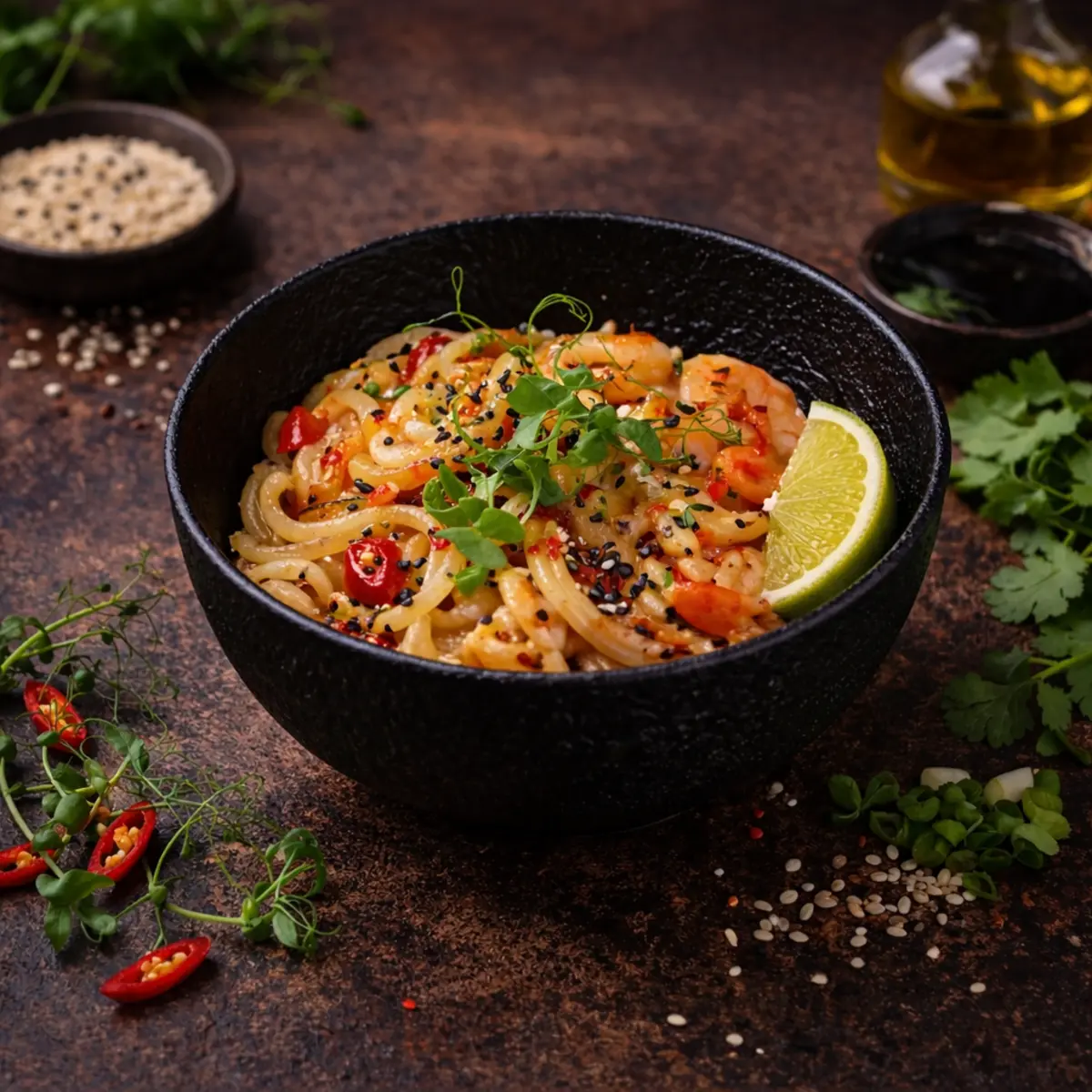 Wok с креветками