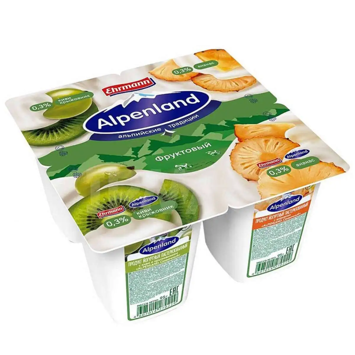 YOGURT ALPENLAND 95GR KIVI/ANANAS