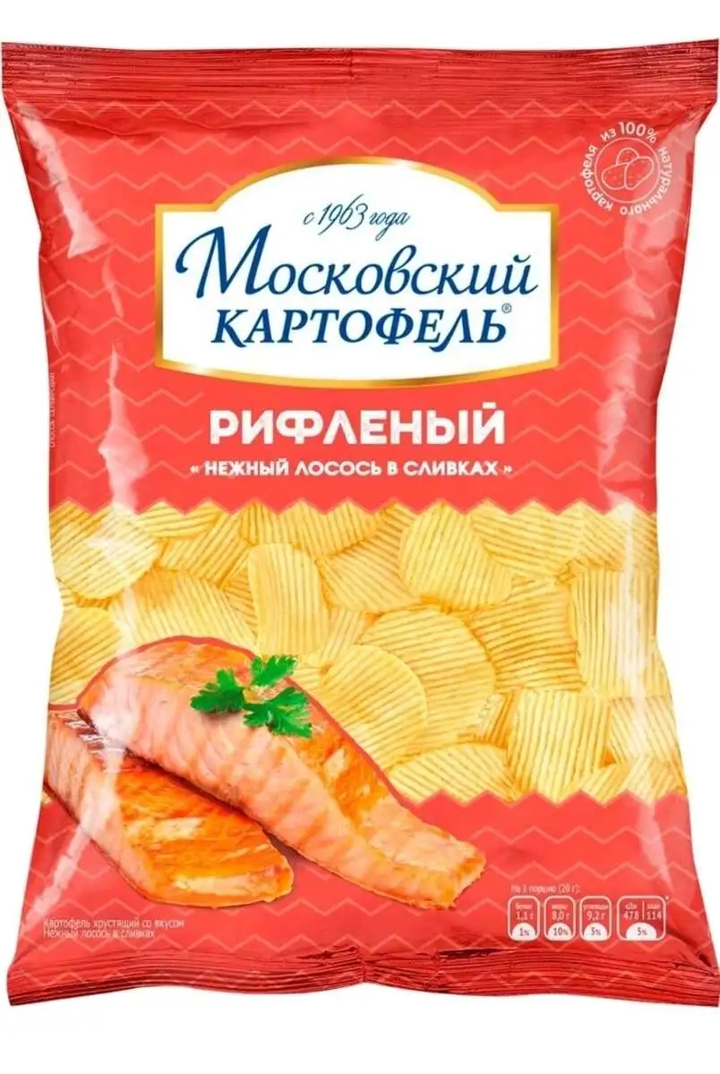 Чипсы Московский Картофель Сливочный Лосось 120гр