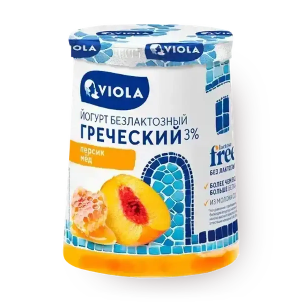 Йогурт Виола Греческий Персик/Мед 3% 140ГР