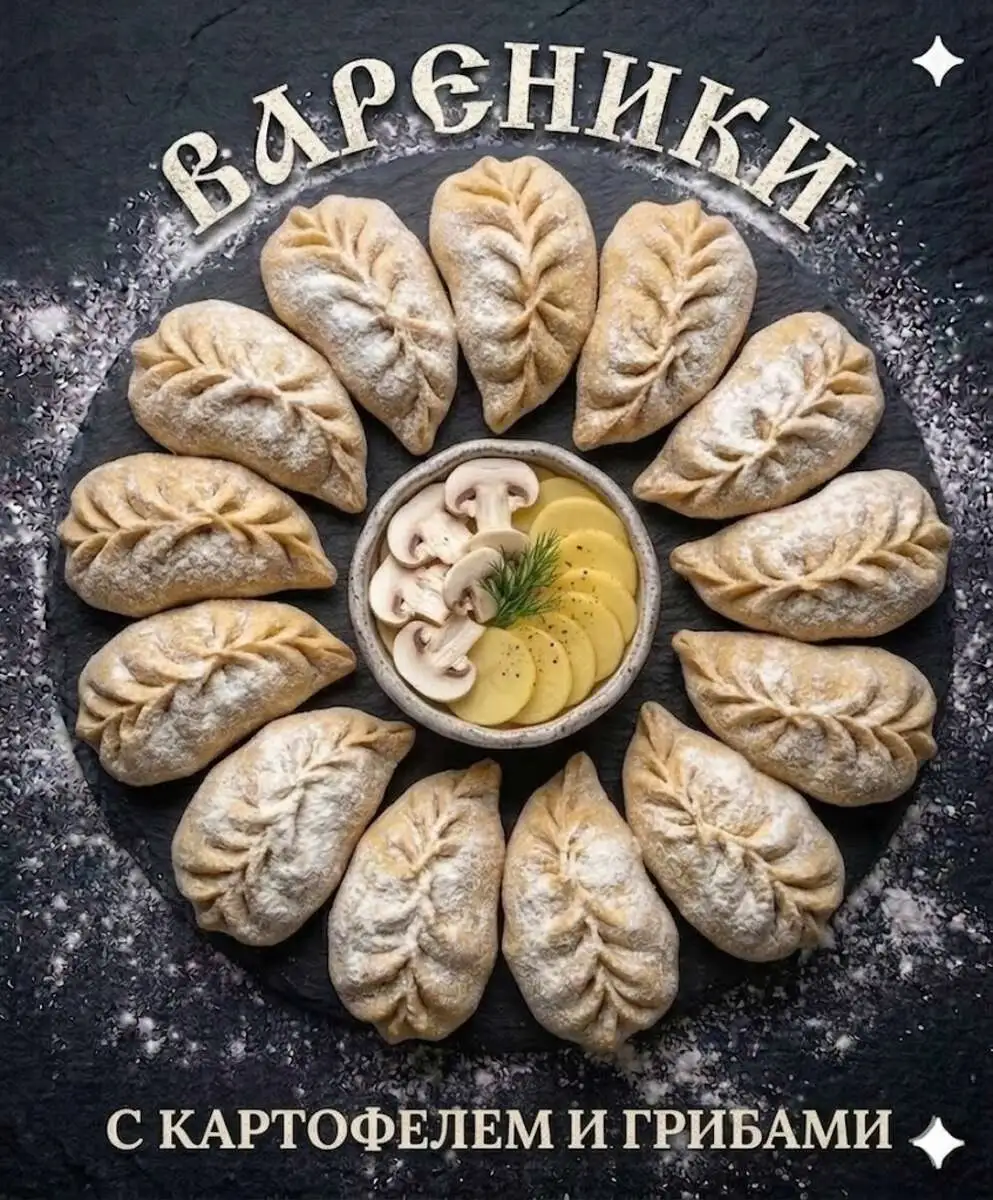 Вареники с картофелем и грибами (шампиньоны) 0,5кг
