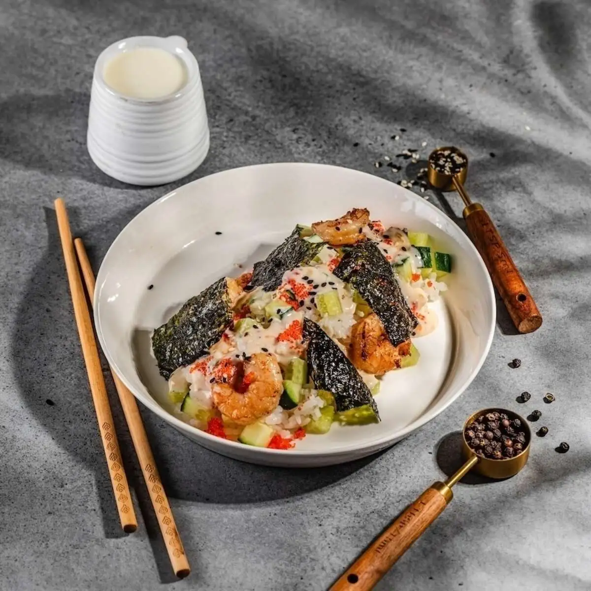 Ленивый ролл с креветками