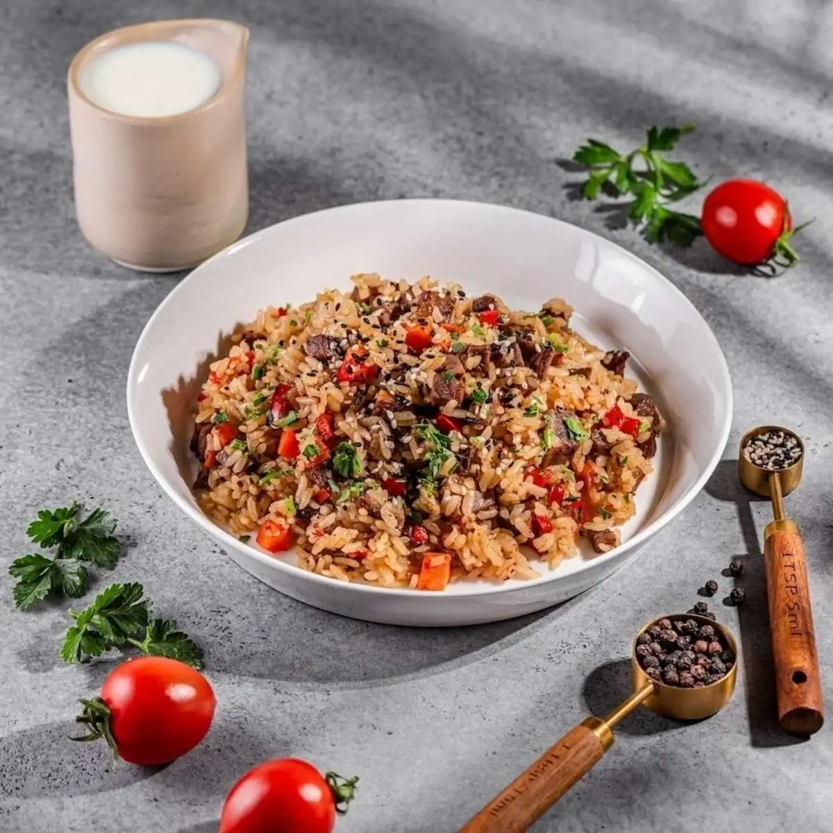 Рис жареный с говядиной