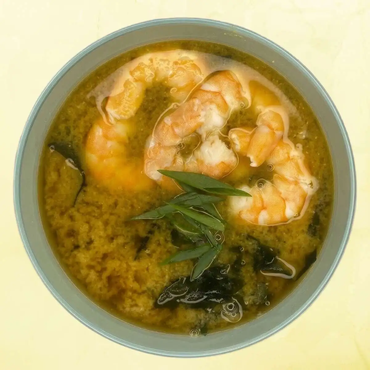 Мисо-суп с креветкой и фетой