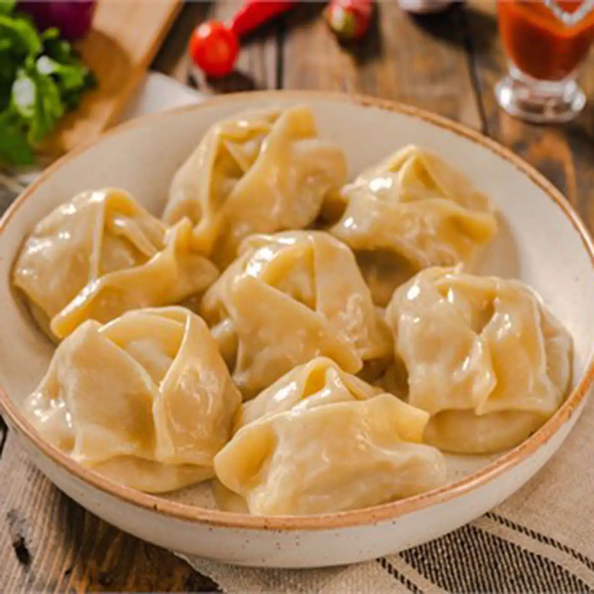 Манты с крученой бараниной