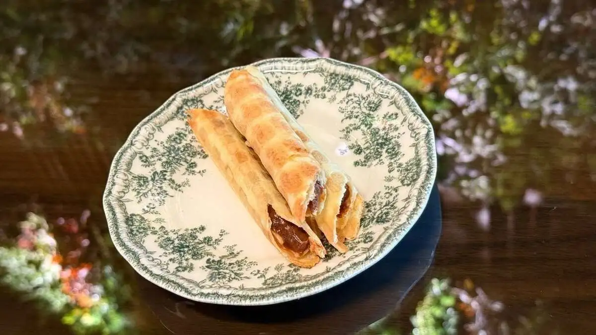 Bафельная трубочка/Waffle tube with handmade caramel