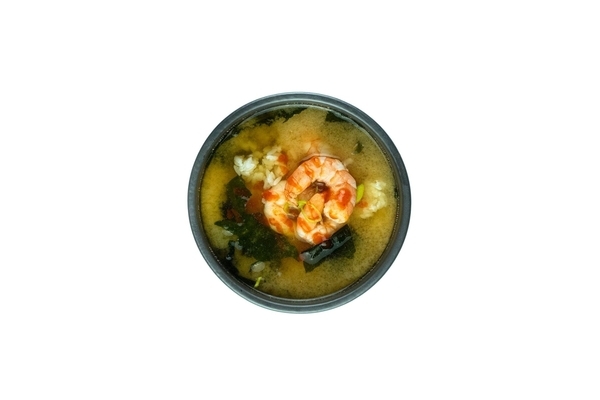 Мисо с креветками и кимчи