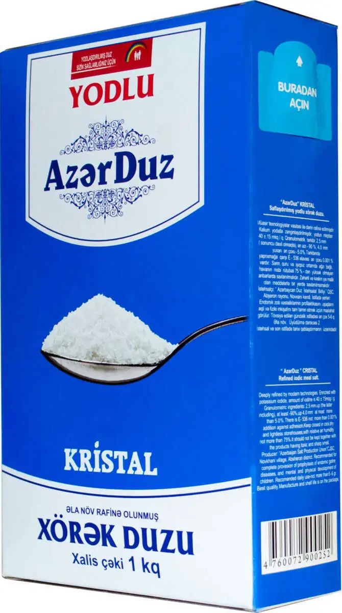 DUZ AZERDUZ 1KG QUTU YODLU 0252