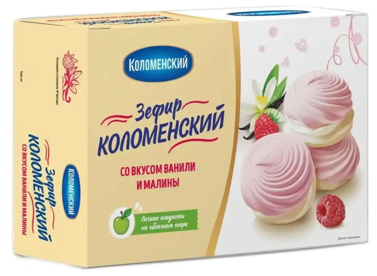 Зефир Коломенский ваниль/малина 250гр.(м)