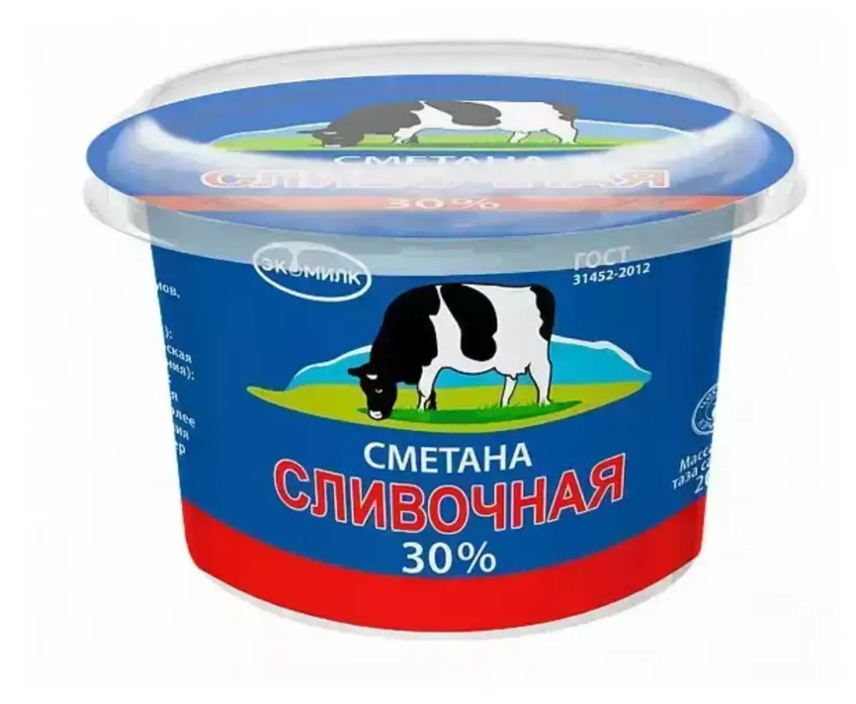 Сметана Экомилк 30% 180г(м)