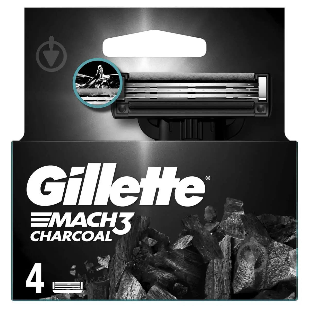 GILLETTE MACH3 CHARCOAL CARTRIDGE X 4 (10)