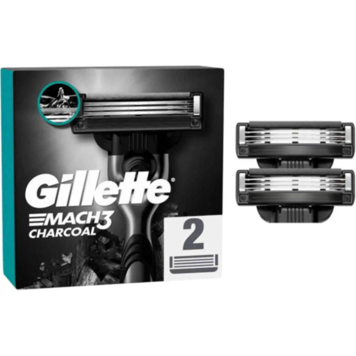 GILLETTE MACH3 CHARCOAL CARTRIDGE X 2 (10)