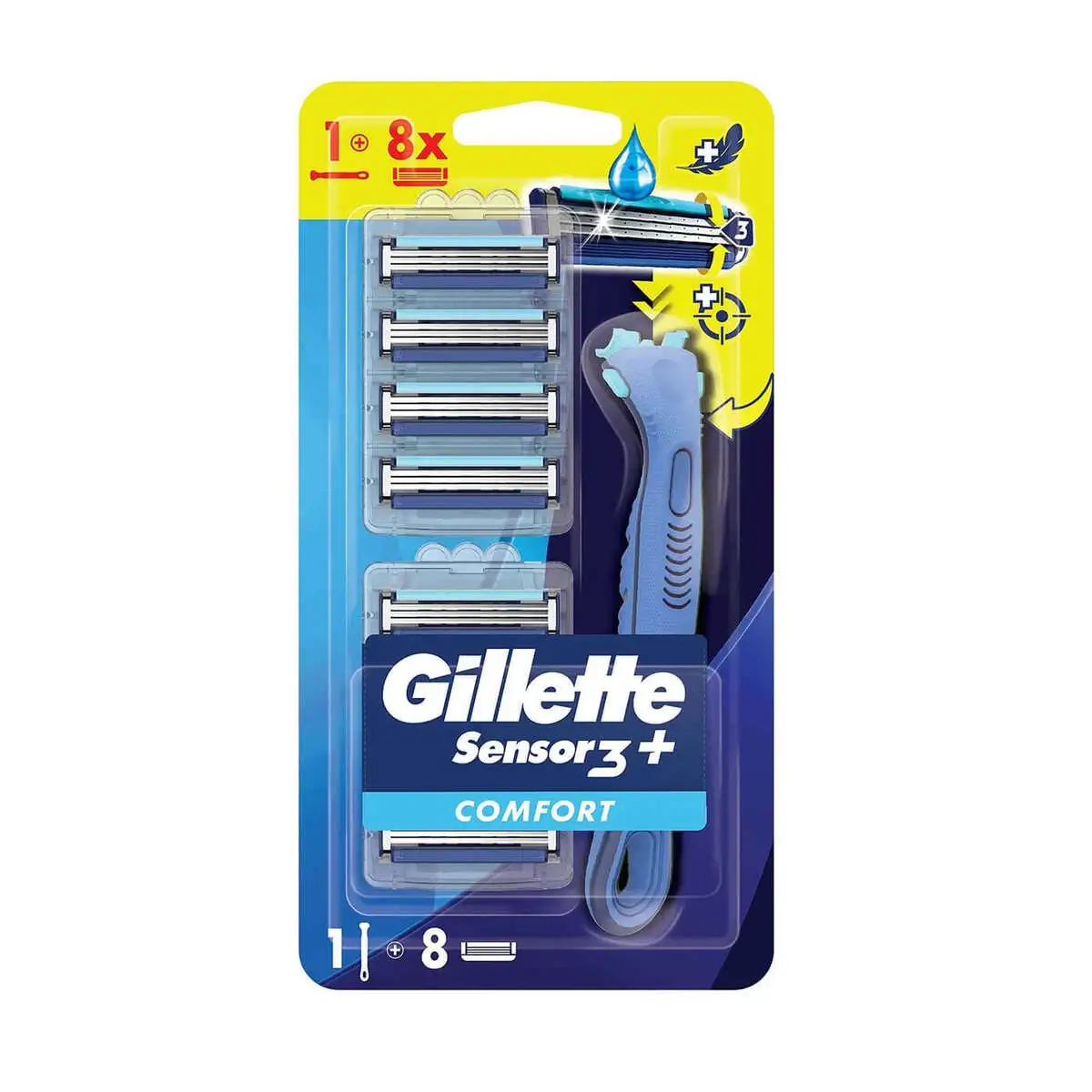 GILLETTE SENSOR 3 PLUS COMFORT 8 CT