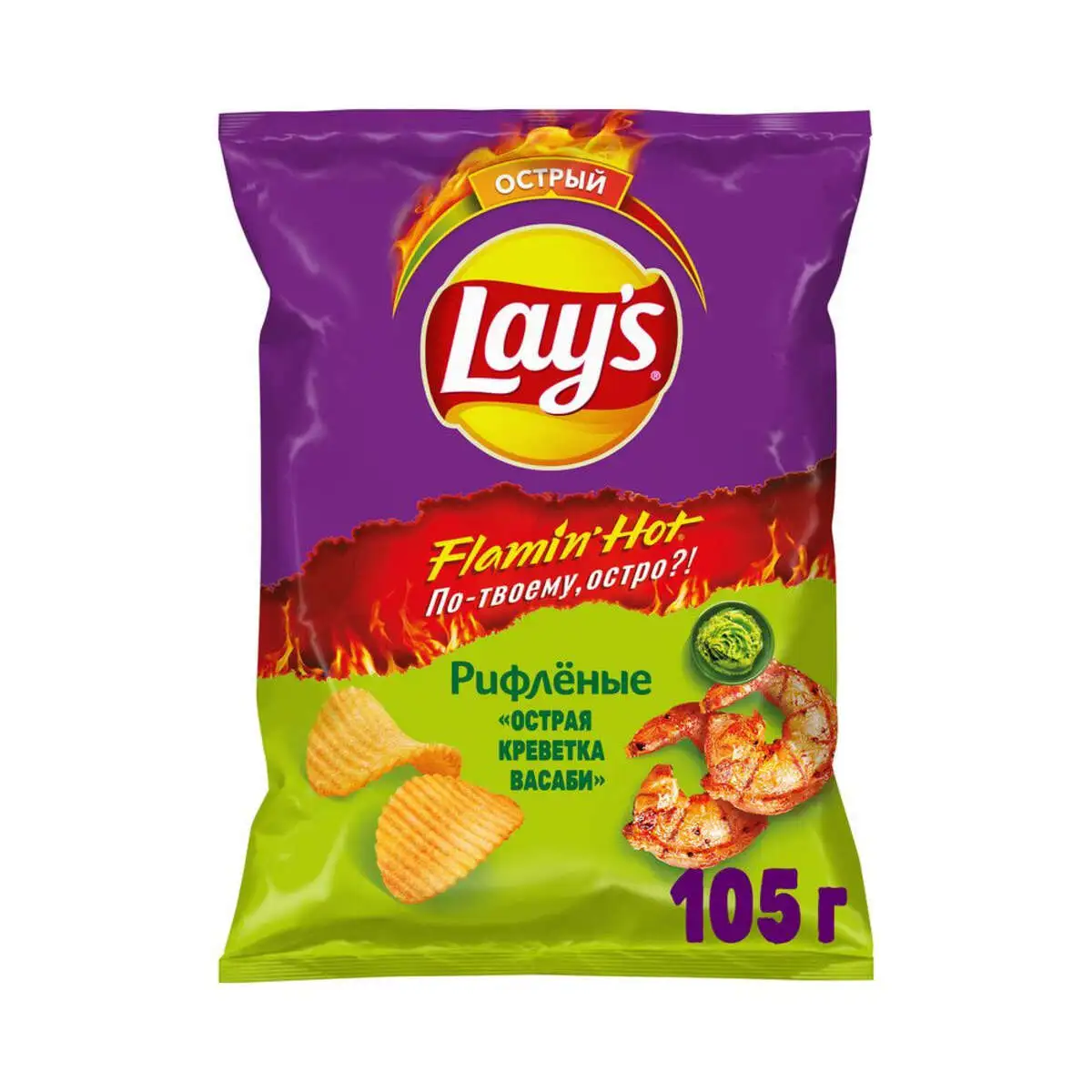 CIPSI LAYS RIDGED SPICY SHRIMP VASABI 105 QR