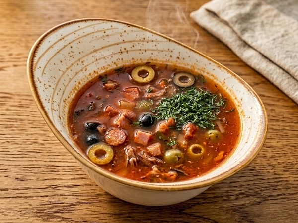 Солянка мясная с копчёностями