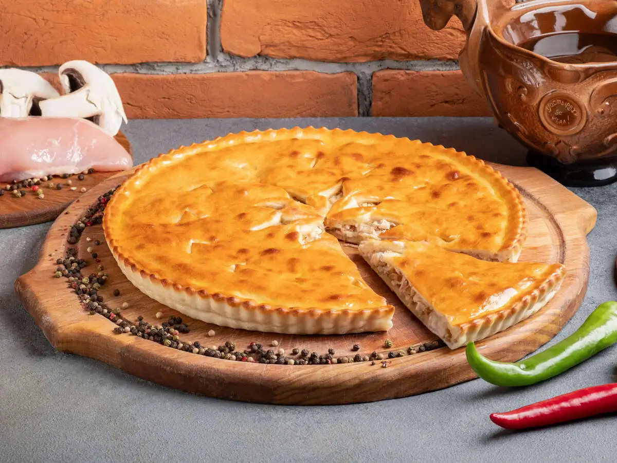 Пирог с курицей и грибами (шампиньоны)