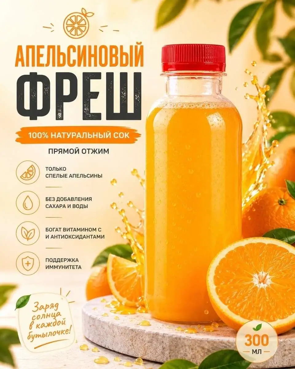 Апельсиновый фреш 300 мл